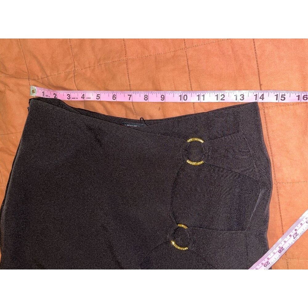Versace Jeans Couture Black Mini Skort with Gold Ring Accents - Picture 7 of 12